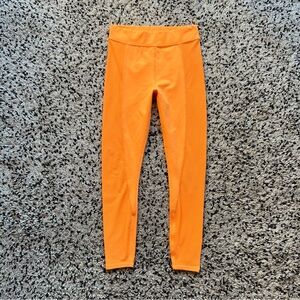 alo Yoga Leggings Bright Orange Ribbed Side Women’s Medium
